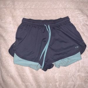 Shorts with built in compression shorts